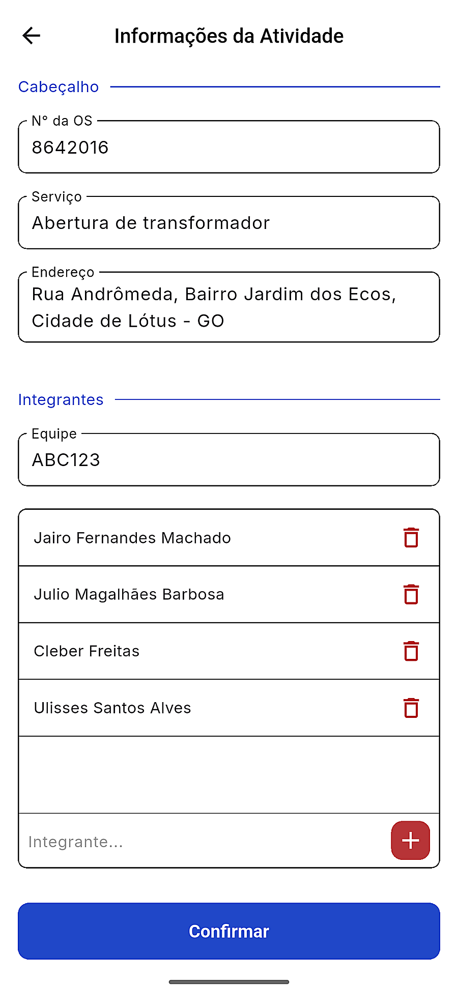 Tela do aplicativo Cosmos